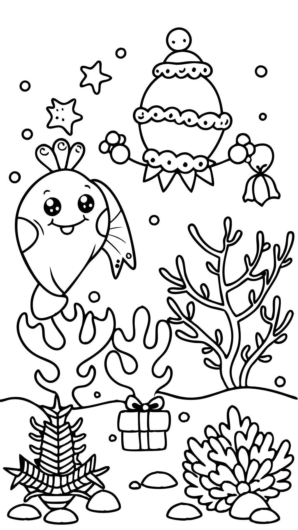 christams reef coloring pages